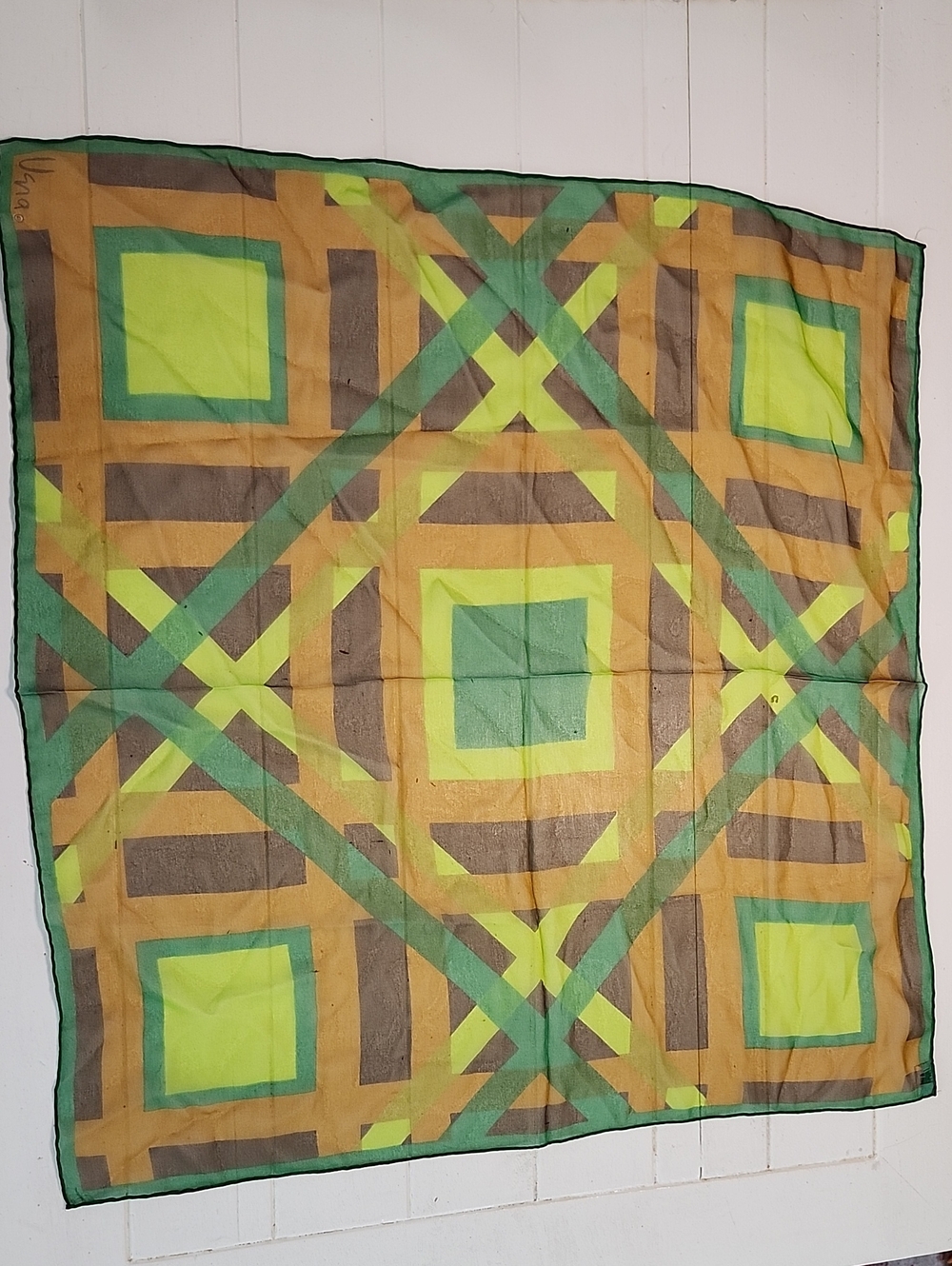 Vera Neumann Vintage 1970's Chiffon Square Scarf - Picture 1 of 5